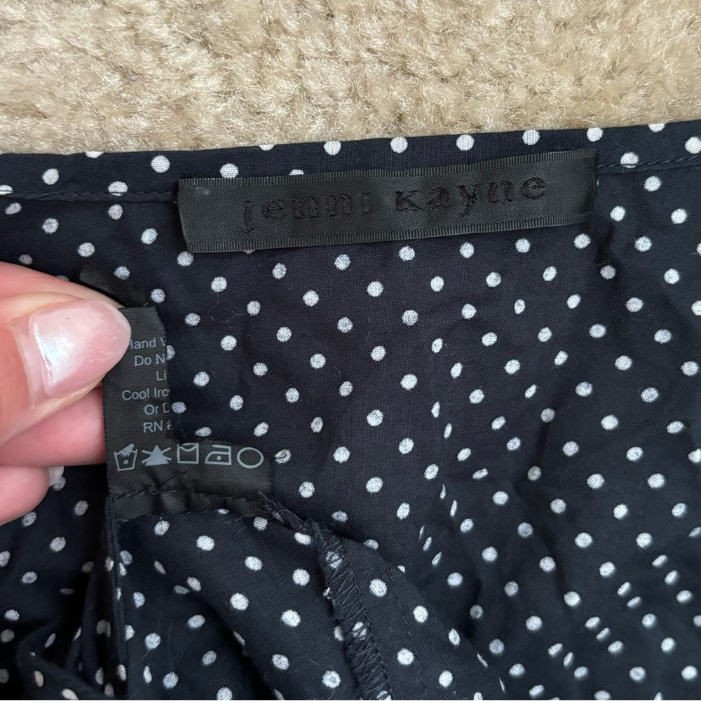 Jenni Kayne Black and White Polka Dot Midi Dress - Picture 7 of 7